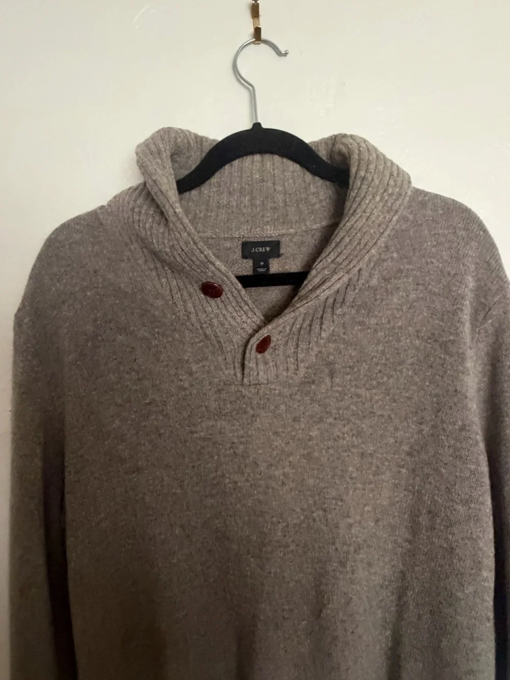 J. Crew Men's Turtleneck Sweater in Taupe, 100% wool